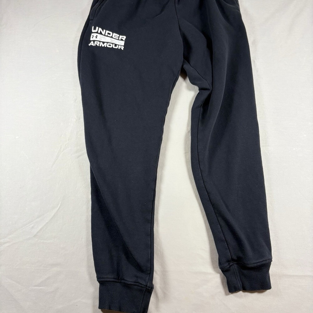 Under Armour Fleece Jogger Sweatpants Mens M Black Graphic Logo Athletic Pants - Picture 5 of 14
